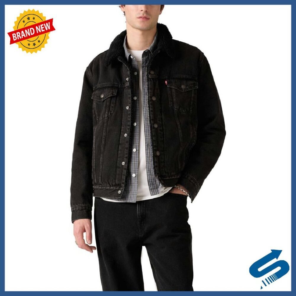 Men's Sherpa Trucker Jacket - Cozy Denim Winter Essential